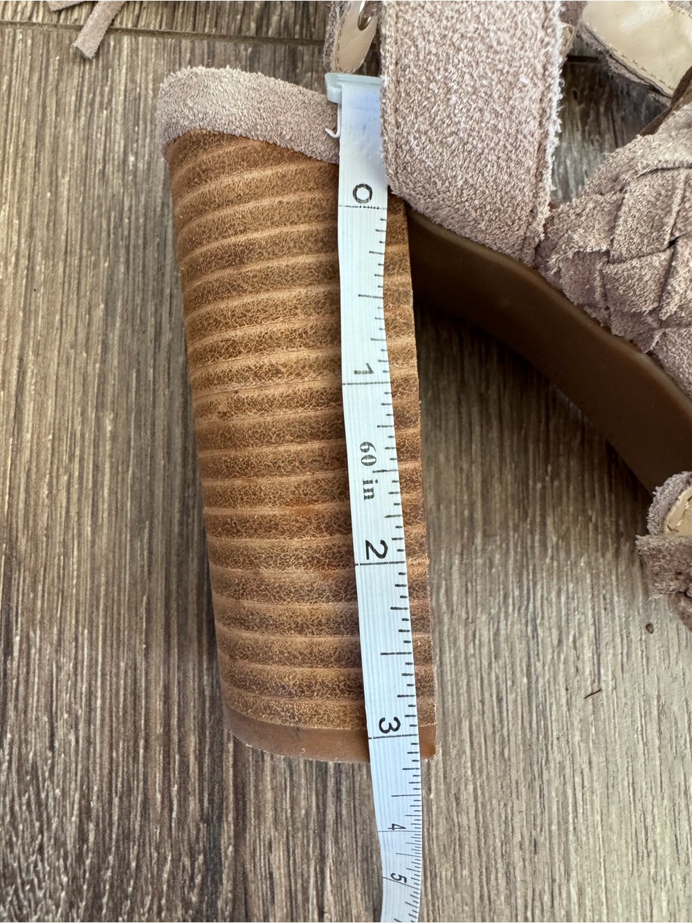 BCBGeneration Ledina Sandals, Braided Tie-Back Block Heel, Taupe - Picture 7 of 8